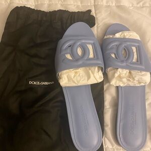 Dolce & Gabbana Women's Blue Slide Sandals